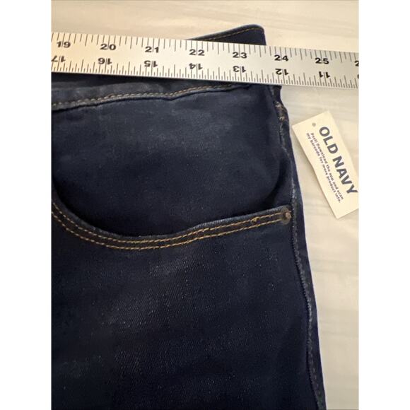 Old Navy Womens Mid Rise Kicker Boot Cut Jeans Plus Size 26 Blue Dark Wash New - Picture 8 of 10